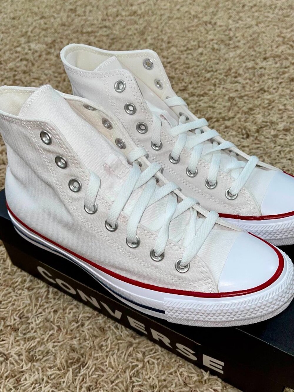 Converse Chuck Taylor All Star Hi Top Canvas Shoes White, Women's Size 9.5 (New)